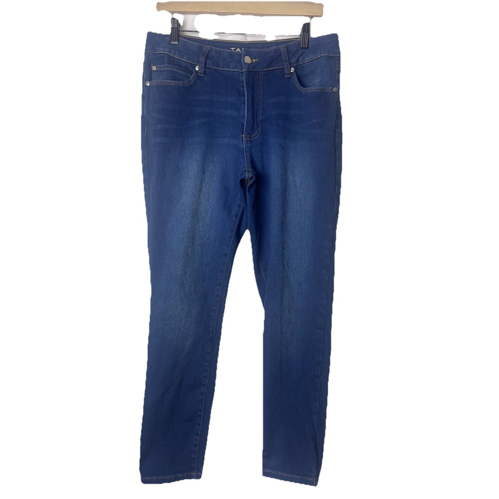 Tahari Blue Stretch Flexible Waistband Skinny Fit Seriously Soft Jeans 10/30